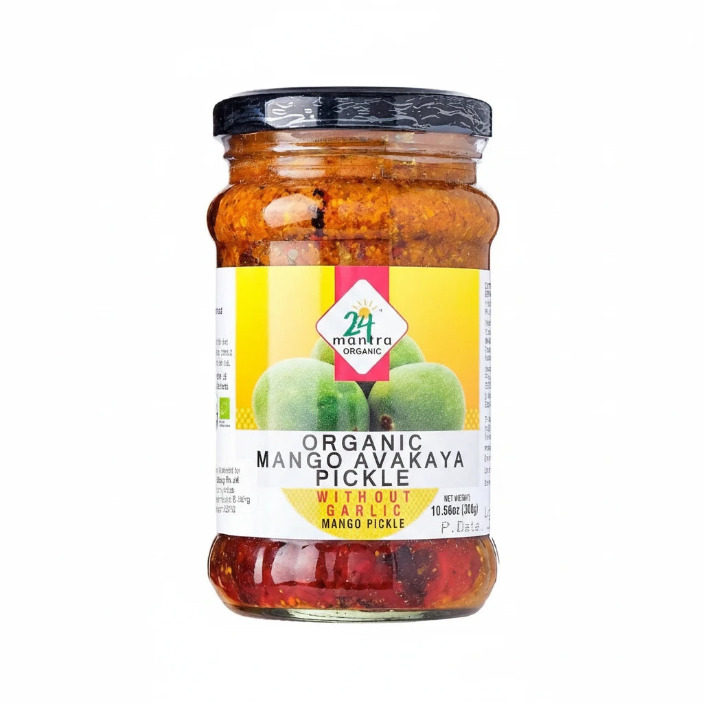 24 MANTRA ORGANIC MANGO AVAKAYA (PICKLE) W/O GARLIC 300G