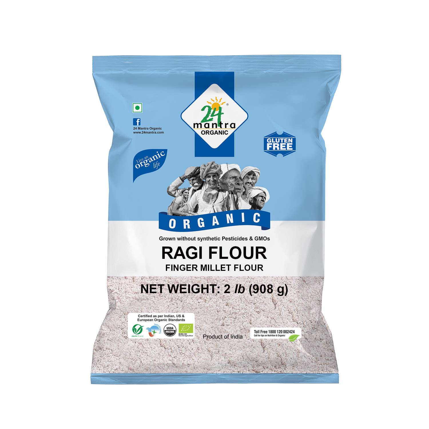 24 MANTRA ORGANIC RAGI (FINGER MILLET) FLOUR 2LB