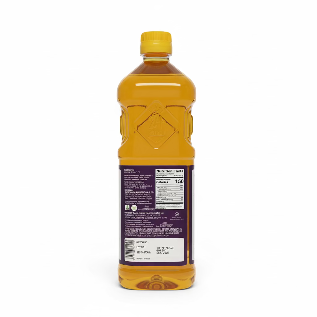 24 MANTRA ORGANIC COLD PRESSED PEANUT OIL (UNREFINED & DOUBLE FILTERED) 1L