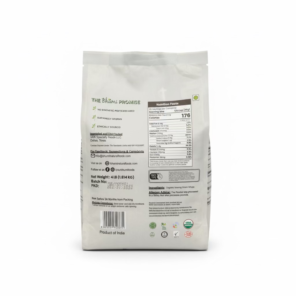 BHUMI ORGANIC GREEN MOONG WHOLE 4LB