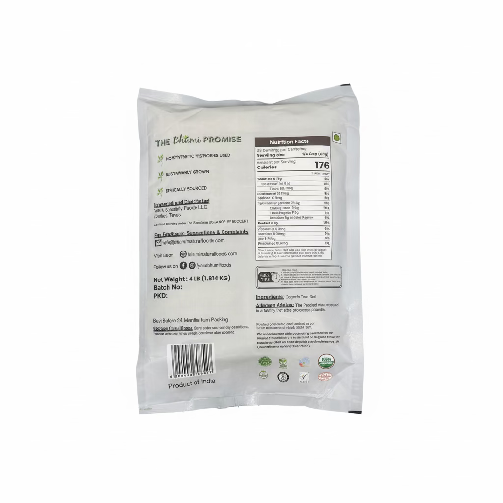 BHUMI ORGANIC TOOR DAL 4LB