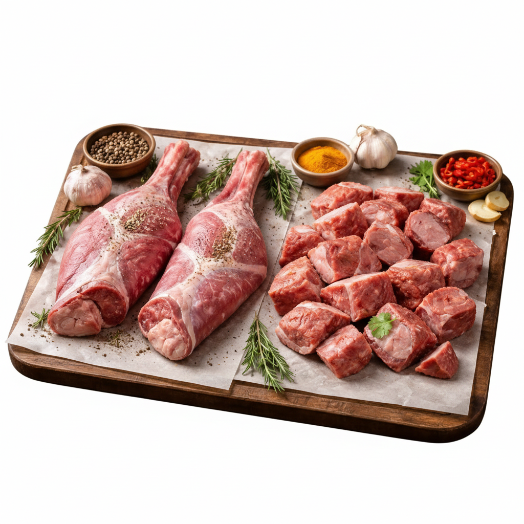 Organic Baby Goat Shoulder - Fresh (HALAL) (Small/Medium Pieces - Curry Cut) 1LB