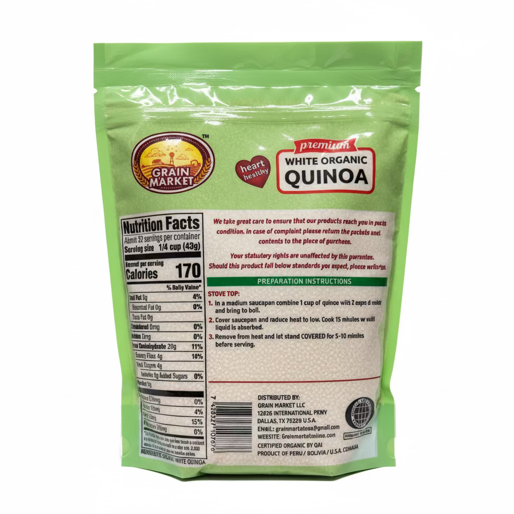 GM ORGANIC WHITE QUINOA 3LB