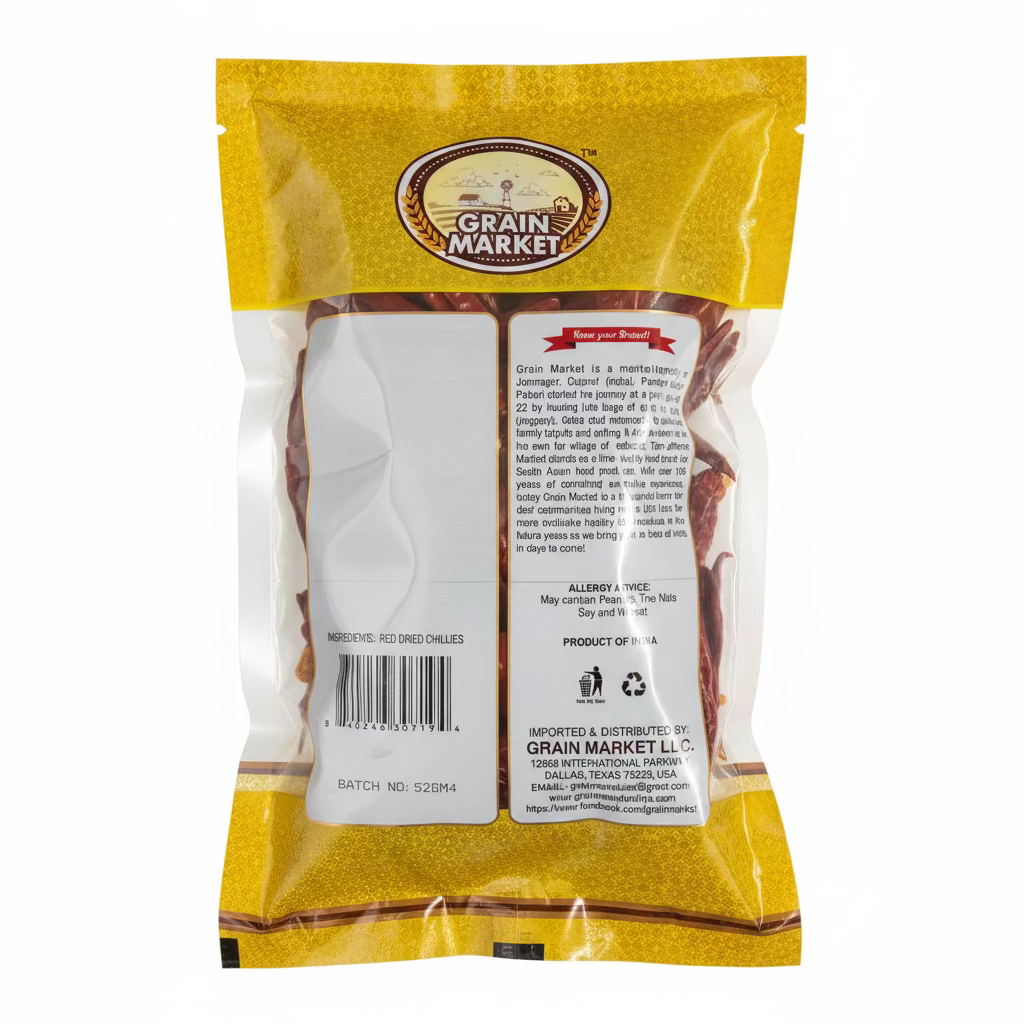 GM RED CHILLI WHOLE STEMLESS LONG 100G