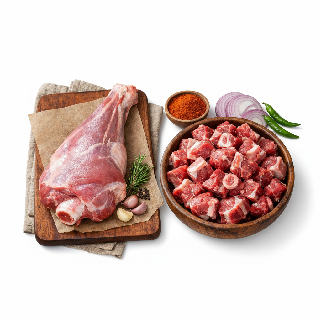 Goat Leg - Fresh (HALAL) (Small/Medium Pieces - Curry Cut)